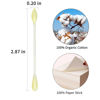 Picture of HOMEFOX Yellow Cotton Swabs Precision Pointed - 400 Count Pointy Organic Cotton Bud Double Side Tightly Wrapped Cotton Tips Paper Stick Soft Gentle Lint-Free Cruelty-Free Pointy & Round (Lemon Yellow)