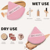 Picture of CUPID CARE 6 Pcs Triangle Powder Puff with 2 Travel Cases, Setting Powder Puffs for Face Powder and Foundation, Velour Makeup Puff for Loose Powder Body Powder, Skin-Friendly, Beauty Makeup Tools