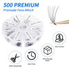 Picture of Volume Lash Extensions 8D Premade Fans Eyelash Extensions 500 PCS 0.07mm 9-16mm Mixed C/D Curl Short Stem Premade Volume Eyelash Extensions Pointed Base Fans (500PCS-8D-0.07-D, 9-16mm Mixed Tray)