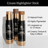 Picture of FV Cream Highlighter Stick, Blendable & Long Lasting Highlight Stick with Natural Finish, Shimmer Face Highlighter Makeup for Glowing Skin & Eyeshadow, Cruelty-free, 03 Champagne