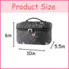 Picture of uekeboag Large Travel Quilted Makeup Bag for Women, Floral Cotton Cosmetic Bag, Coquette Aesthetic Floral Toiletry Organizer Bag(13Black Bow