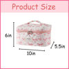 Picture of uekeboag Large Travel Quilted Makeup Bag for Women, Floral Cotton Cosmetic Bag, Coquette Aesthetic Floral Toiletry Organizer Bag(15Love Bow