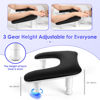 Picture of Manicure Arm Rest for Nails Tech: U-shaped Adjustable Nail Armrest - Black PU Leather Hand Stand Rest for Manicurists