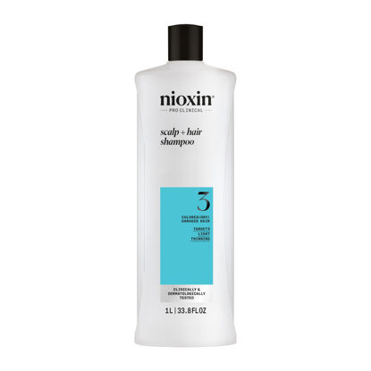 Picture of Nioxin System 3 Scalp + Hair Shampoo - Hair Thickening Shampoo For Damaged Hair with Light Thinning, 33.8 fl loz (Packaging May Vary)