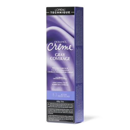 Picture of L'Oréal Technique Excellence Crème Permanent Hair Color | Long-Lasting Hair Dye | Rich Formula with No-Drip Application | Superb Gray Coverage | For All Hair Types | Medium Golden Blonde