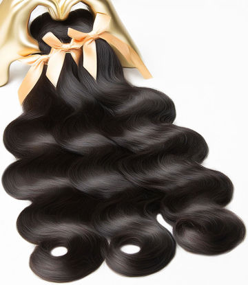 Picture of mlip Raw Bundles Human Hair Body Wave, No Tangle Shedding, Keep Texture Silky Soft After Multiple Washes, 15A Raw Indian Hair Bundles 18 20 22 Inches, Triple Lifespan 3X