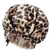 Picture of Satin Bonnet Silk Bonnet for Curly Hair Bonnet Braid Bonnet for Sleeping Bonnets for Women Large Double-Layer Adjustable(Leopard)