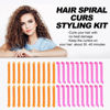 Picture of 40pcs Hair Curlers Spiral Hair Curlers for Long Hair, No Heat Curlers 22inch/55cm Magic Curls Hair Rollers with Styling Hooks Heatless Hair Curlers Styling Kit Pink&Orange