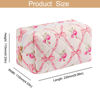 Picture of HHQQWZ Makeup Bag Travel Cosmetic Bag for Women Girls, Zipper Make Up Pouch, Floral Flowers Toiletry Organizer Makeup, Portable Storage Bag, Cosmetic Travel Cloth Bag (Pink Bowknot+Blue Bowknot)