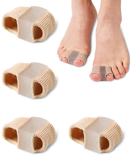 Picture of Golbylicc Bunion Toe Separators for Overlapping Toes Women Men, Gel Toe Spacers Bunion Corrector with 2 Loops for feet (4PC)