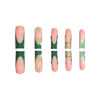 Picture of RUOKEXIN Long Square Press on Nails Green French Tip Fake Nails Gold Glitter False Nails with Gold 3D Butterfly Designs Long Square Glue on Nails Sparkly Artificial Nails Cute Stick on Nails for Women