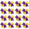 Picture of 16PCS 8" Large Cheer Hair Bows Ponytail Holder Elastic Band Handmade for Cheerleading Teen Girls College Sports (Purple/Gold, 16 Count (Pack of 1))