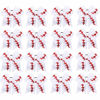 Picture of 16PCS 8" Large Cheer Hair Bows Ponytail Holder Elastic Band Handmade for Cheerleading Teen Girls College Sports (Baseball White, 16 Count (Pack of 1))