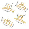 Picture of 4pcs Metal Gold Hair Clips for Women, Geometry Square Cross Big Small Hair Clamps Jaw Crab Barrette for Thick Thinner Long Hair, Fashion Women's Hair Accessories Styling Tools Gifts
