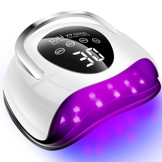 Picture of 220W UV LED Nail Lamp，UV Light for Nails Gel Polish with 57 Lamp Beads 4 Timer Setting & LCD Touch Display Screen, Auto Sensor, Professional Nail Light UV Nail Lamp for Gel Nails