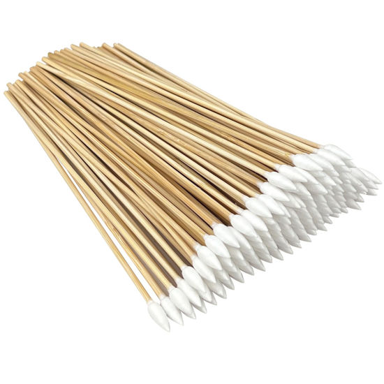 Picture of 6" Cotton Swabs 200 Pcs - Long Cotton Swabs with Precision Tips and Bamboo Sticks - 6 Inch Pointed Cotton Swabs for Gun Cleaning & Maintenence, Makeup Touch-ups, Electronics Cleaning, Arts & Craft