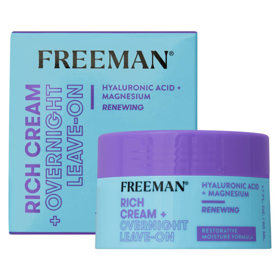 Picture of Freeman Rich Cream + Overnight Leave-On, Moisturizing Face Mask, Facial Mask For Dry Skin, Face Cream Infused With Magnesium & Hyaluronic Acid To Hydrate & Soothe Skin, 1.7 fl.oz./ 50 mL Jar