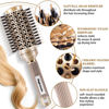 Picture of STYLEMATE Round Hair Brush for Blow Out, 1.7 Inch, Nano Thermal Ceramic & Ionic Tech, Boar Bristle, Roller Brush for Blow Drying and Styling, Includes 4 Free Clips, Gold