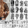 Picture of Yazhiji 36 Sheets Temporary Tattoos Stickers, 12 Sheets Fake Body Arm Chest Shoulder Tattoos for Men or Women with 24 Sheets Tiny Black Tattoos