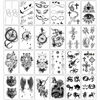 Picture of Yazhiji 36 Sheets Temporary Tattoos Stickers, 12 Sheets Fake Body Arm Chest Shoulder Tattoos for Men or Women with 24 Sheets Tiny Black Tattoos