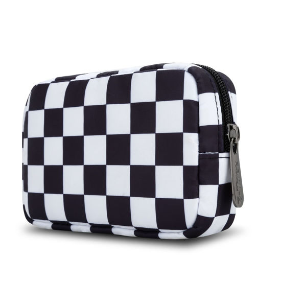 Picture of E-Tree Cute Small Pouch, Makeup Cosmetic Bag,Make up Bag for Purse,Toiletry Zipper Pouch,Tech Bag,Electronic Organizer Travel Case,Storage Pouches for Organization, Checkered