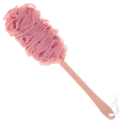 Picture of Arswin Back Scrubber for Shower, Loofah Long Handle Bath Body Brush, Soft Nylon Mesh Sponge On a Stick for Shower Men Women Kids Elderly, Exfoliating Scrub Cleaning Luffa for All Kinds of Skin(Pink)