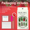 Picture of Sokfone Christmas Nails Press on Medium Fake Nails Ballerina False Nails Red Green Acrylic Nails With Glitter Stripe Christmas Tree Design X-mas Nail Full Cover Glossy Press On Nails for Women