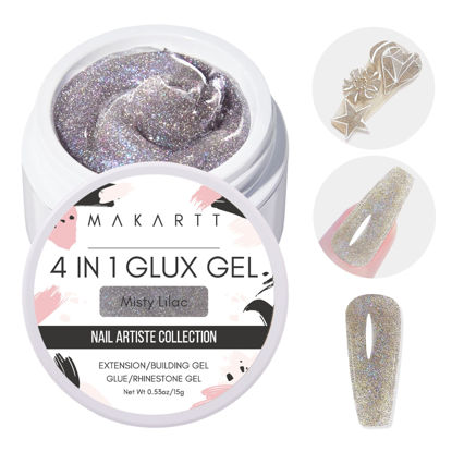 Picture of Makartt Solid Gel Builder,15ML Nail Extension Gel 3d Sculpting Gel for Nail Art UV Glue for Acrylic Nails Rhinestones Gel 4 in 1 Hard Gel Molding Gel for Nails Nail Lamp Required Misty Lilac