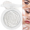 Picture of evpct Pearl White Silver Face Highlighter Makeup, White Shimmer Glitter Diamond Sparkly Highlighters Makeup Eyeshadow Palette Powder for Face Body Cheek Skin, inner corner Eye Highlighter Makeup 01