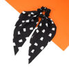 Picture of Halloween Hair Ties for Women Girls Soft Fall Ghosts Hair Scrunchies Spooky Black White Hair Tie Ribbon Hair Bows Ponytail Holder Hair Accessories