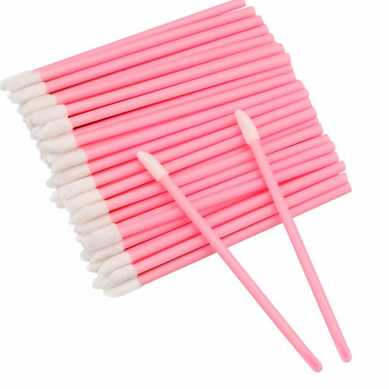Picture of G2PLUS 200PCS Lip Gloss Applicators, Disposable Lip Brushes, Lipstick Gloss Wands Applicator Perfect Makeup Tool Kits (Pink)