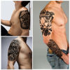 Picture of Yazhiji 32 Sheets Temporary Tattoos Stickers, 8 Sheets Fake Body Arm Chest Shoulder Tattoos for Men Women with 24 Sheets Tiny Black Temporary Tattoos