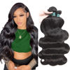 Picture of Superfect Human Hair Bundles 16 18 20 Inch Body Wave Bundles Human Hair 12A 100% Unprocessed Brazilian Virgin Hair Weave 3 Bundles Deals Human Hair Natural Black Color (16 18 20, Body Wave 3 Bundles)