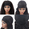 Picture of XSY Headband Wig Human Hair Deep Wave Human Hair Wigs for Black Women 10A Curly Brazilian No Lace Front Wigs Natural Color Human Hair Headband Wigs 8 Inch