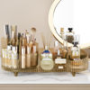 Picture of Rotating makeup organizer,Large Capacity Cosmetic Display Case, easy to hold all of your makeup products, at least 20 makeup brushes/eyeliner,10 lipsticks,8 skincare products(Crystal Amber)