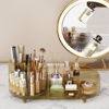 Picture of Rotating makeup organizer,Large Capacity Cosmetic Display Case, easy to hold all of your makeup products, at least 20 makeup brushes/eyeliner,10 lipsticks,8 skincare products(Crystal Amber)