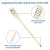 Picture of ZKENIRD 6 Pcs 2-in-1 Nasal Hair Cutter, Upgrade Double Sided Nose Hair Knife, 360° Nostril Hair Remover Tool, Nose Hair Trimmer for Men, Nasal Hair Cutter for Men Women, Soft Cleaning Brush (Cream)