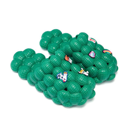 Picture of LASLIPPOOM Non-Slip Breathable Lychee Slippers for Woman/Men - Unisex Spa Massage Bubble Slide Slippers-Stress Relief Reflexology Sandals - Beach Gym Spa House Bedroom Shower Slippers