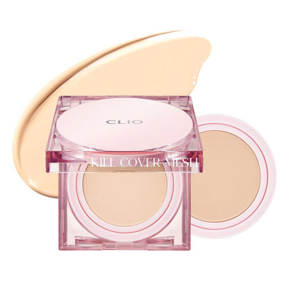 Picture of CLIO Kill Cover Mesh Glow Cushion Foundation ([Refill Included] 15g*2, 21N LINEN), Glass Skin, Long-Lasting, Lightweight, Buildable Coverage, Glowy Skin Makeup