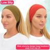 Picture of RITOPER Women's Extra Soft Wide Thick Yoga Headbands, Non Slip Sweat Bands, 6 Pack Solid Hair Bands, Black, Tennis, Yoga, Running