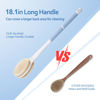 Picture of Back Scrubber Body Shower Brush: Anti Slip Long Handle Bath Brush with Stiff and Soft Bristles - Showering Exfoliator for Women, Men, Elderly (Blue)