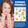 Picture of Savvi - 50 SpongeBob Temporary Tattoos: Skin-Safe Ink, Great for Birthday Parties, Gifts for Boys and Girls Ages 4-12+, Made in the USA [6 sheets, 50 count]