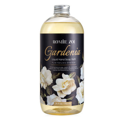 Picture of ROMIIE ZOI Liquid Hand Soap Refill, Gardenia, Gentle & Moisturizing Formula, 750 ML/ 26 FL.OZ
