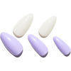 Picture of GLAMERMAID Press on Nail Medium Almond, Winter Purple and White Gel Glue on Nail, 24Pcs Glossy Short Stiletto Reusable UV Finish Fake Nails Acrylic False Nails Manicure Kits for Women