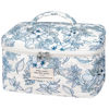 Picture of Large Makeup Bag, Cute Cosmetic Bag for Women Girls, Floral Coquette Aesthetic Toiletry Bag, Travel Make Up Organizer Bag (Navy Blue)