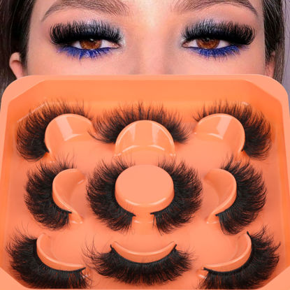 Picture of Mink Lashes Fluffy False Eyelashes 3D Full Volume 18mm Thick Fake Lashes Natural Look Like Eyelash Extensions 5 Pairs Lash by Winifred