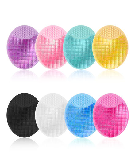 Picture of Face Scrubber, 8 PCS Silicone Face Scrubber Exfoliator for Women, Face Cleansing Brush Blackhead Acne Pore Pad for Deep Cleaning Skin Care