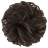 Picture of FESHFEN Messy Hair Bun Hair Pieces Wavy Curly Large Hair Bun Scrunchies Extensions Synthetic Chignon Hairpieces for Women Girls, Chocolate Brown with Dark Brown 1.94oz