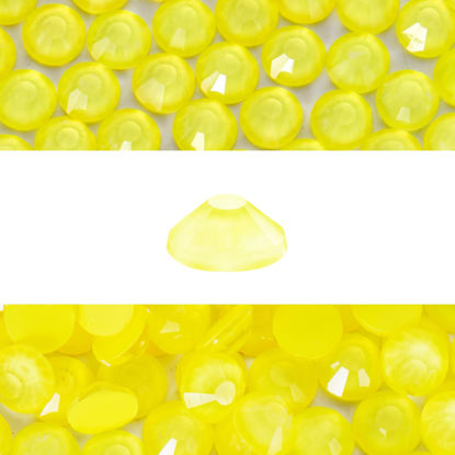 Picture of Novani 3000 Pieces Flatback Rhinestones Glass Round Gems Mocha Citrine Crystals for Nail Art DIY Crafts Clothes Shoes,SS16,3.8-4.0mm