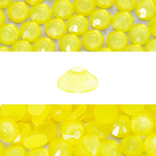 Picture of Novani 3000 Pieces Flatback Rhinestones Glass Round Gems Mocha Citrine Crystals for Nail Art DIY Crafts Clothes Shoes,SS16,3.8-4.0mm